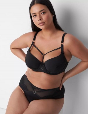 Black Lane Bryant Boost Women Balconette Bra | QKD966BP