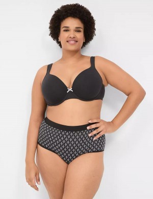 Black Lane Bryant Cotton Full With Wide Waistband Women Briefs | BTY2481SC