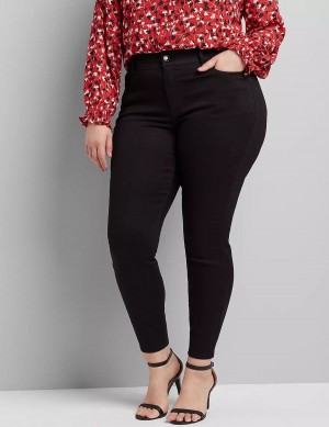 Black Lane Bryant Curvy Fit High-Rise Skinny Women Jeans | NZT189HT