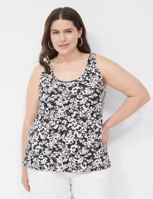 Black Lane Bryant Double Scoop Women Tank Top | UZE8760KC