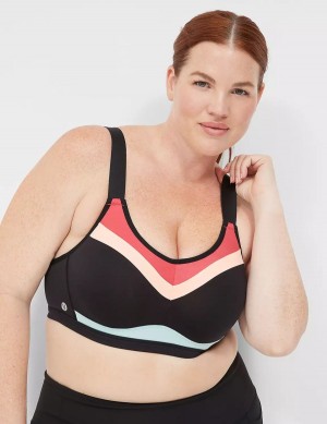 Black Lane Bryant LIVI High-Impact Wicking Underwire Women Sports Bra | NNH1431XZ