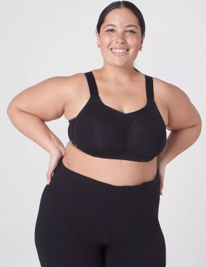 Black Lane Bryant LIVI Wireless Medium-Impact Wicking Women Sports Bra | SDP2591FR