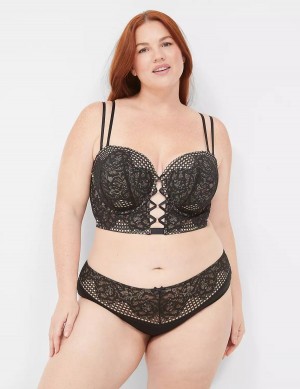 Black Lane Bryant Lace-Back Women Cheeky Panty | EXP890AY