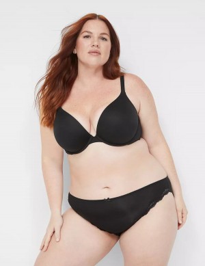 Black Lane Bryant Lace-Trim Women Bikini Panty | USC6020PC