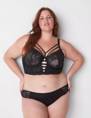 Black Lane Bryant Lace Tanga Women Briefs | WUU1097IV