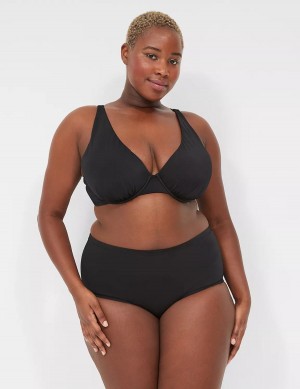 Black Lane Bryant Mid-Rise Swim Women Briefs | DFK579ZH