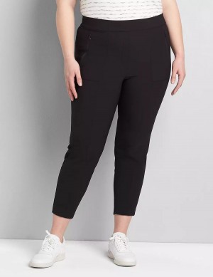 Black Lane Bryant On-The-Go Slim Ankle Women Pants | YRG4341WC