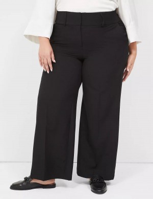 Black Lane Bryant Perfect Drape High-Rise Wide Leg Women Pants | DWL7442YV