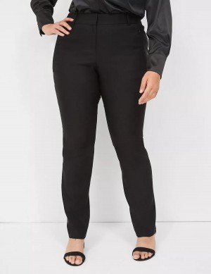 Black Lane Bryant Straight Leg 4-Season Women Pants | MUS4964UH