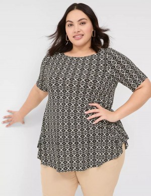 Black Lane Bryant Swing Boatneck Top Women T Shirts | YCN7582UO