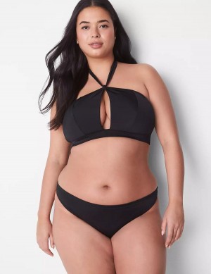 Black Lane Bryant Tanga Swim Women Briefs | JAP8246QP