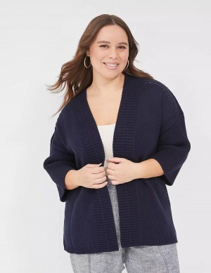 Blue Lane Bryant 3/4-Sleeve Open-Front Shrug Women Sweaters | UZJ43100AE