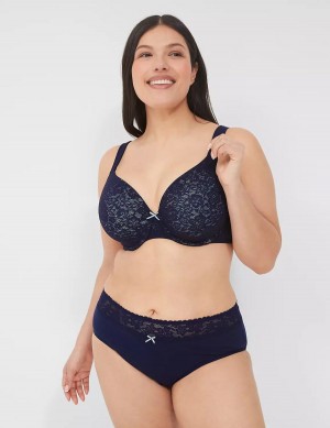 Blue Lane Bryant Cotton Lightly Lined Full Coverage With Lace Women Bralettes | VDJ2443PL