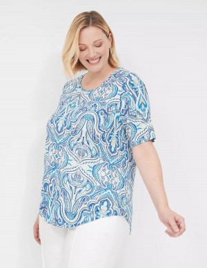 Blue Lane Bryant Curved-Hem Perfect Sleeve Tee Women T Shirts | PYI5810MT