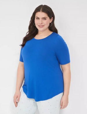 Blue Lane Bryant Curved-Hem Perfect Sleeve Tee Women T Shirts | PHR7636TP