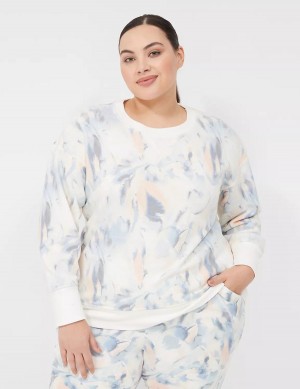 Blue Lane Bryant LIVI Crew-Neck French Terry Women Sweatshirts | QRS2177GB