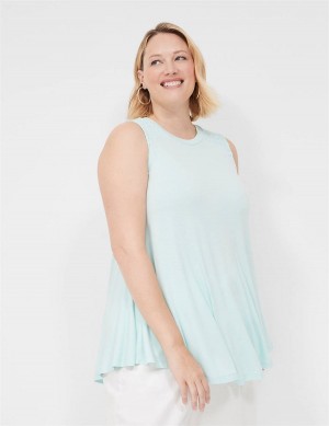 Blue Lane Bryant Max Swing High-Neck Smocked-Shoulder Tunic Women T Shirts | FGR118GV