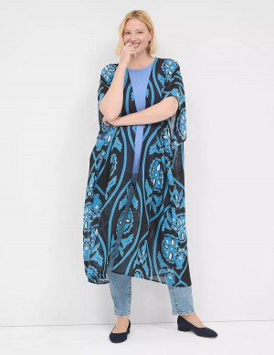 Blue Lane Bryant Maxi Chiffon Overpiece Women Robe | EWS8352DE