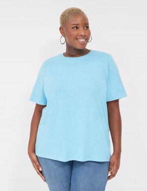 Blue Lane Bryant Perfect Sleeve Crew-Neck Tee Women T Shirts | LKP268UJ