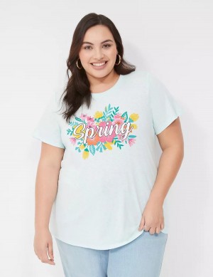 Blue Lane Bryant Spring Graphic Tee Women T Shirts | ZQO6586QB