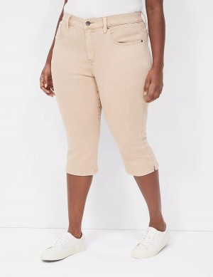 Brown Lane Bryant Signature Fit High-Rise Color Pedal Women Jeans | ZHV6693YT