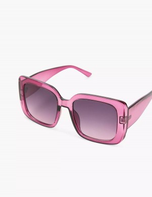 Burgundy Lane Bryant Crystal Wine Square Women Sunglasses | HON9433IK