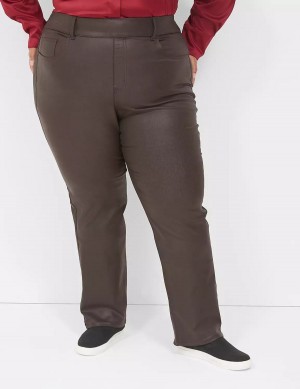 Chocolate Lane Bryant Pull-On High-Rise Straight Coated Women Jeans | DWN2914QD