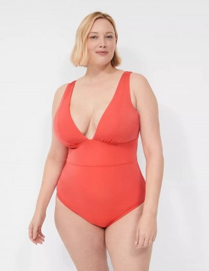 Coral Lane Bryant No-Wire Plunge One-Piece Women Swimsuits | ZVD1652XB