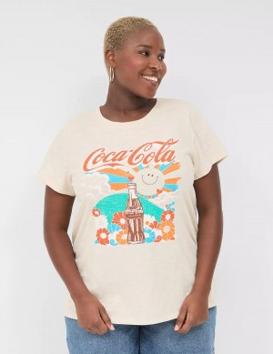 Cream White Lane Bryant Coca-Cola Graphic Tee Women T Shirts | YVB697AT