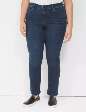 Dark Blue Lane Bryant Signature Fit Straight - Everyday Dark Wash Women Jeans | WSP8181VA