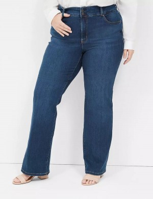 Dark Blue Lane Bryant Tighter Tummy Fit High-Rise Boot Women Jeans | JEV5574GC