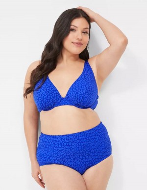 Dark Blue Lane Bryant Underwire Plunge Women Bikini Top | JLW6472FT