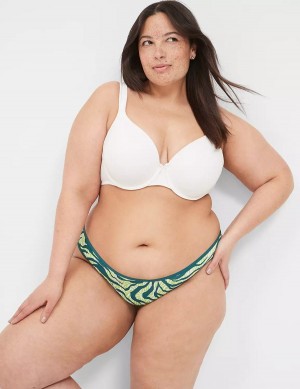 Deep Turquoise Lane Bryant Cotton Dipped Tanga Women Briefs | EUV845BI