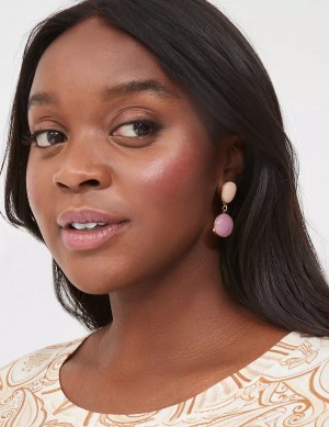 Gold Lane Bryant Pink Imitation Stone Women Earrings | QZJ9732IA