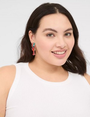 Gold Lane Bryant Summer Whimsy Pave Lobster Statement Women Earrings | GRW5279QU