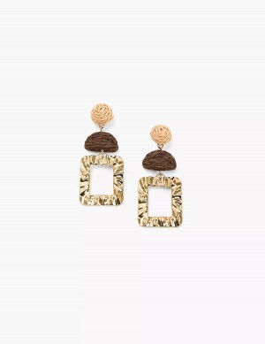 Gold Lane Bryant Textured Drop Women Earrings | FEP6959XO