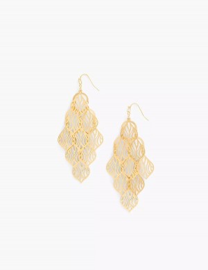 Gold Lane Bryant Zebra Print Chandelier Women Earrings | KWZ14100NT