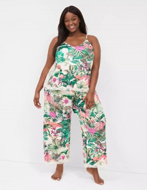 Green Multicolor Lane Bryant Printed Cami & Pant PJ Set Women Pajamas | ZHN912PH