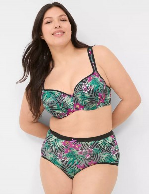 Green Multicolor Lane Bryant Smooth Lightly Lined Women Balconette Bra | DLH3398YY