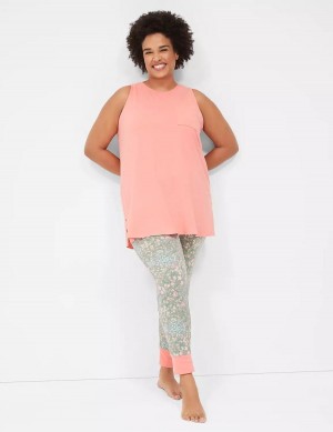 Grey Lane Bryant Comfy Cotton Pocket Tunic & Legging PJ Set Women Pajamas | TLH1466UR