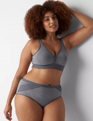 Grey Lane Bryant Cotton High-Leg With Lace Trim Women Briefs | JUP727WL