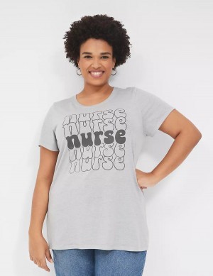 Grey Lane Bryant Nurse Graphic Tee Women T Shirts | QTB8223HQ