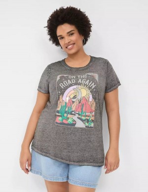 Grey Lane Bryant On The Road Graphic Tee Women T Shirts | BSN2826OH