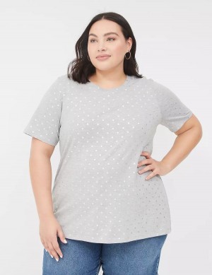 Grey Lane Bryant Perfect Sleeve Crew-Neck Tee Women T Shirts | GTM4826DJ