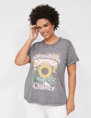 Grey Lane Bryant Sunshine Chaser Graphic Tee Women T Shirts | MEX4023OU