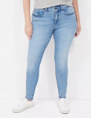 Light Blue Lane Bryant Tighter Tummy High-Rise Skinny Women Jeans | HJJ8830ET