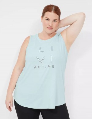 Light Green Lane Bryant LIVI Recycled LIVI Soft Logo Graphic Women Tank Top | UIA1420TN