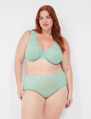 Light Green Lane Bryant No-Show Full with Lace Women Briefs | HHR6783HG