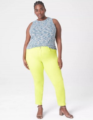 Light Turquoise Lane Bryant Fitted Crop Crew-Neck Women Tank Top | QQK3879FC