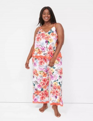 Orange Multicolor Lane Bryant Printed Cami & Pant PJ Set Women Pajamas | PNQ5293SZ